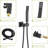 Matte Black Dual Shower Head - 12 Inch, Square, Wall Mounted System Spray-127299554