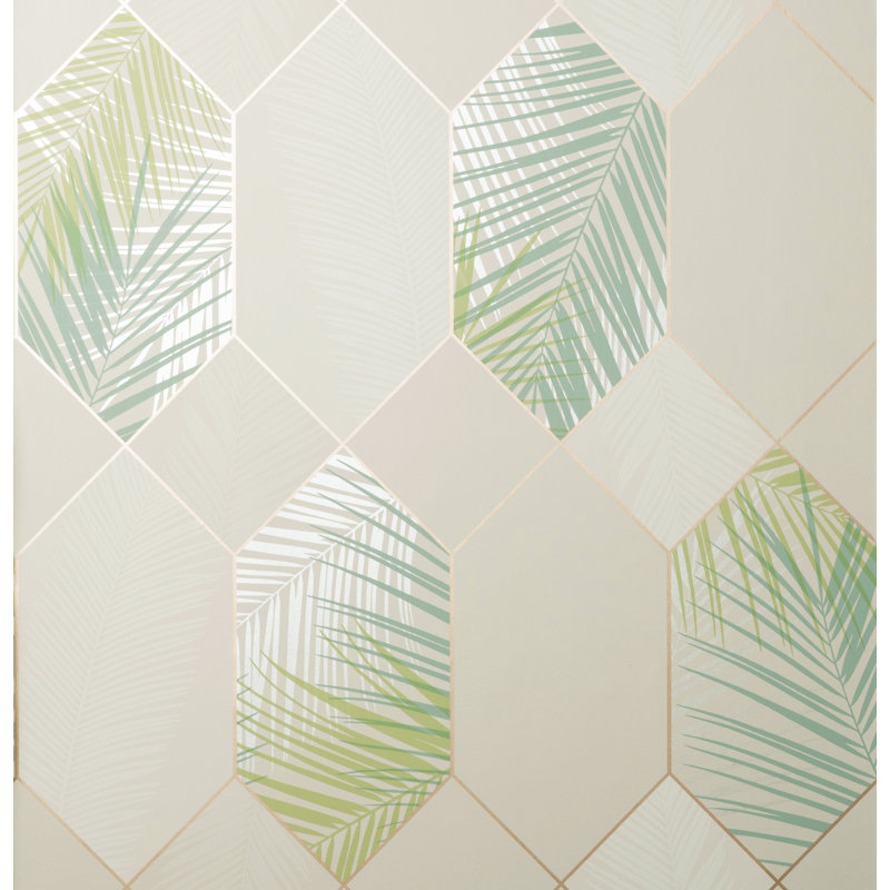 Miami Tropical Geo Wallpaper, Green