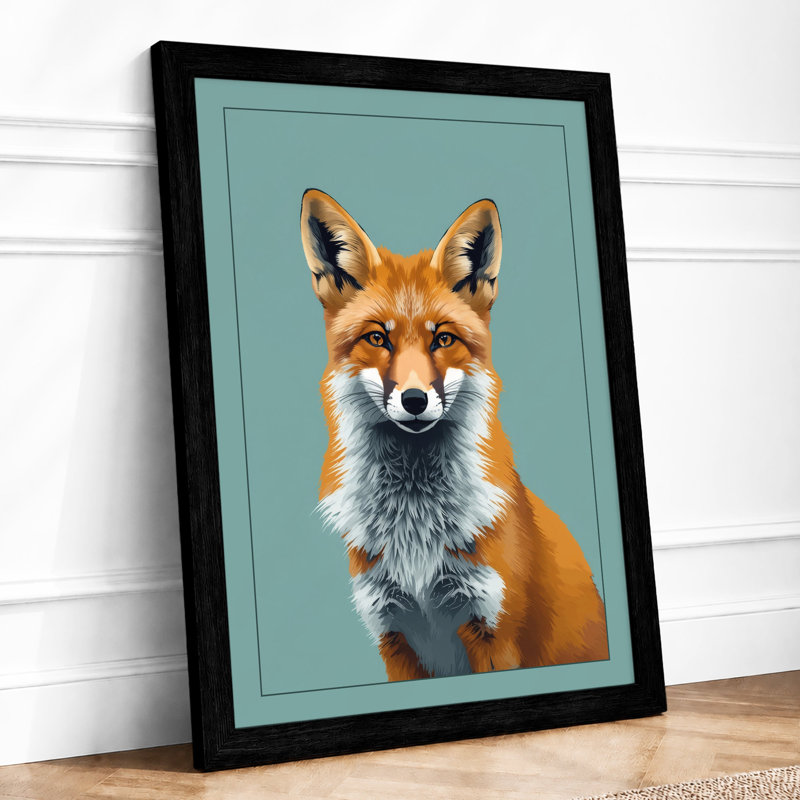 Fox in Focus Modern - Framed Print, A4 - 29.7 x 21.0 cm, Black