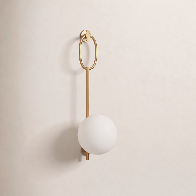 Savicki Plug-in Armed Sconce, Aged Brass