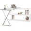 Folden L-Shaped Glass Top Computer Desk-983666417