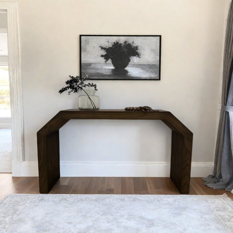 Console campagne rétro, H 33,46 po x l 62,99 po x P 13,78 po