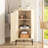 15.75" W Rattan Corner Cabinet With 2 Adjustable Shelves
