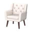 Chaise d'appoint rembourrée capitonnée avec accoudoirs en lin-714330814
