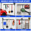 Garage Tool Organizer Wall Mount, 48Inch Heavy Duty Garden Tool Organizer Storage System, Easy Install With 6 Adjustable Straight Hooks, For Garage, Basement, Shed, Workshop(Black)