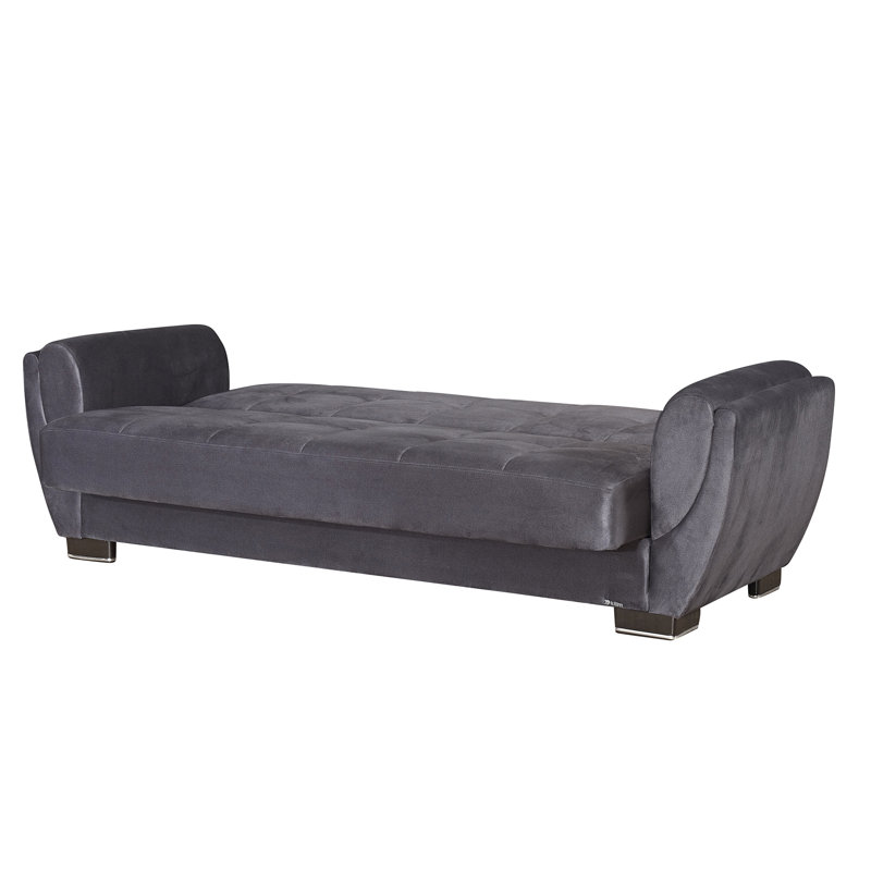 Canapé-lit rembourré convertible avec rangement, Gris