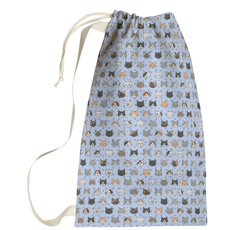 Leffel Fabric Laundry Bag with Handles, Large (76.5" H x 29.5" W x 1.5" D), Blue