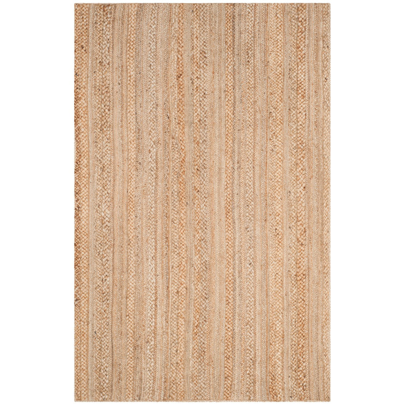 Natural Fiber Hand Woven Jute Solid Color Rug, Rectangle 6' x 9'