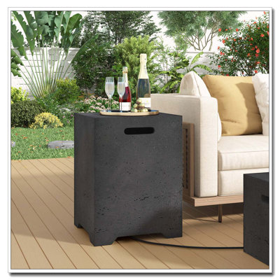 15.75''MGO Propane Tank Cover Table,Lightweight 20 lbs Propane Tank Holder with Handles on Both Sides