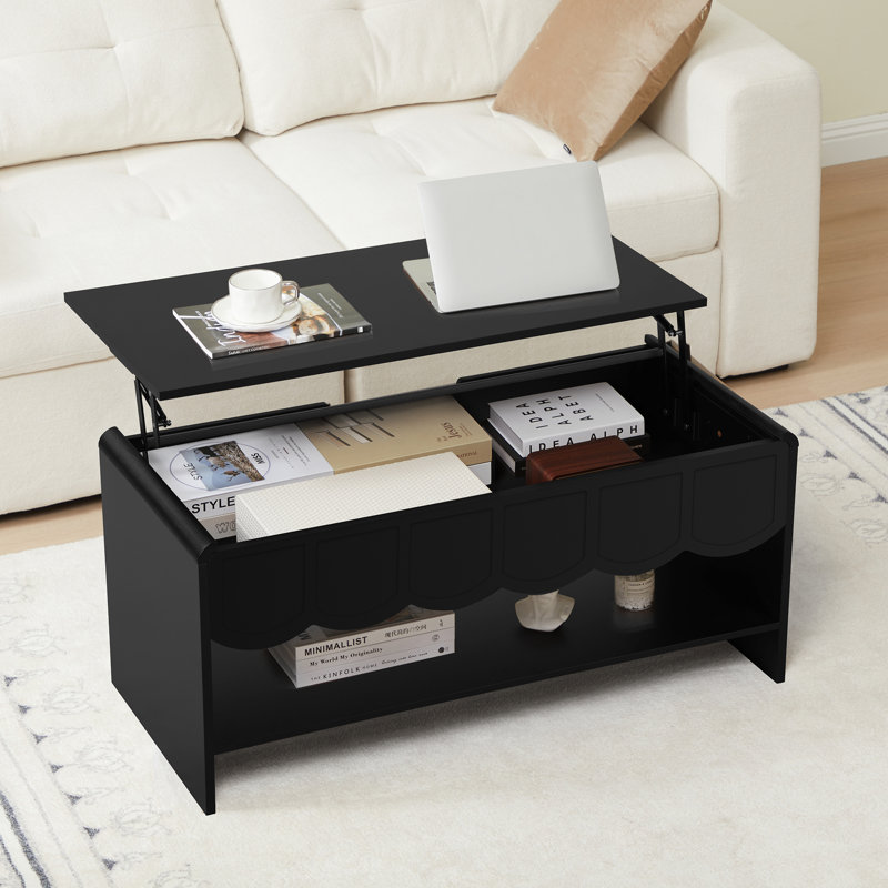 Lift Top Coffee Table With Storage, Black