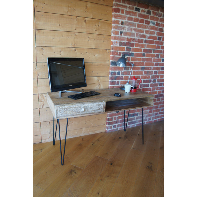 Panek Solid Wood Top Metal Base