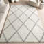 Tapis blanc à poil long à motif marocain performance Darryll-48816147