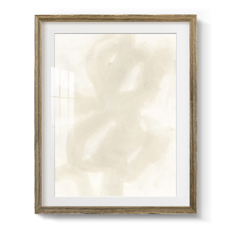 Silencieux II, Blanc, Papier avec cadre noyer