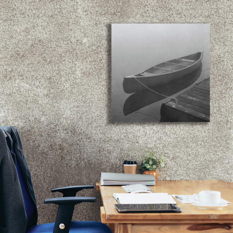 «Calm Waters Canoe II BW» par Jess Aiken, H 26 po x l 26 po x P 1,5 po