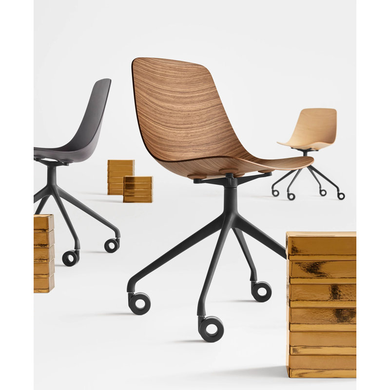 Clean Cut Task Chair, Walnut/Black