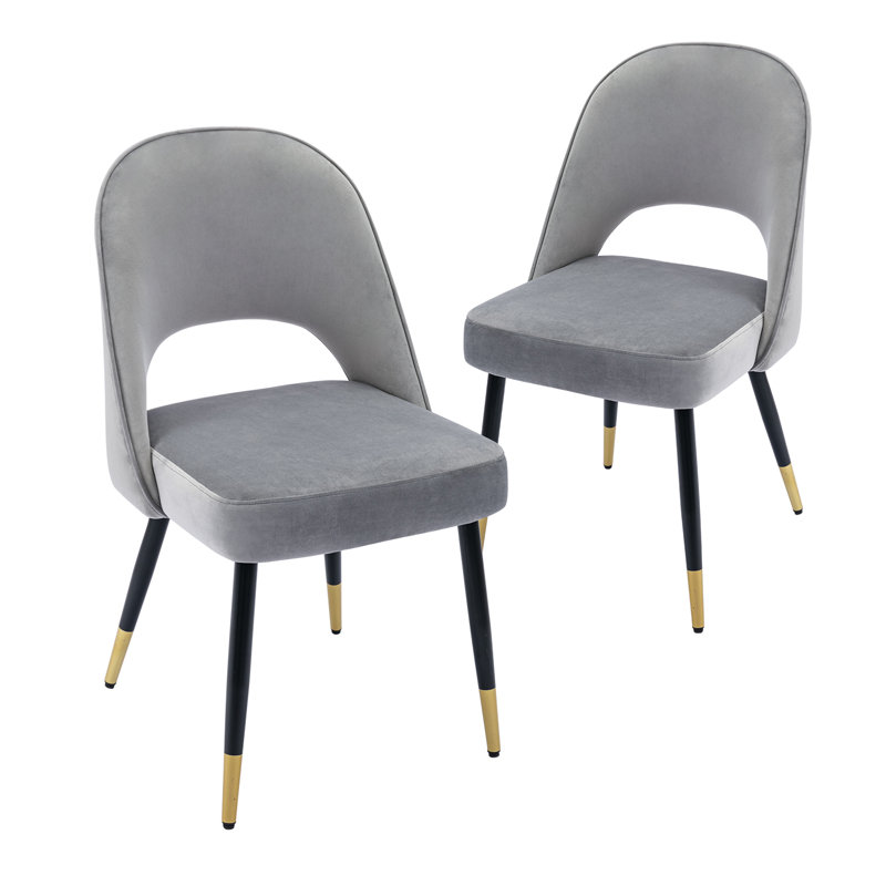 Volena 19.1'' H Velvet Upholstered Side Chair, Gray