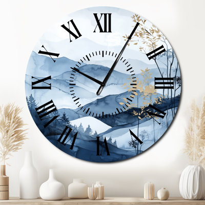 Blue Mountain Horizon Landscape - Nature Metal Wall Clock