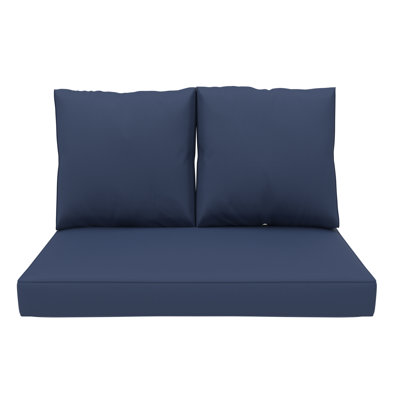 Sunbrella Outdoor Loveseat Cushion, Deep Seat/Back Replacement Cushion 5 Inch by Hokku Designs