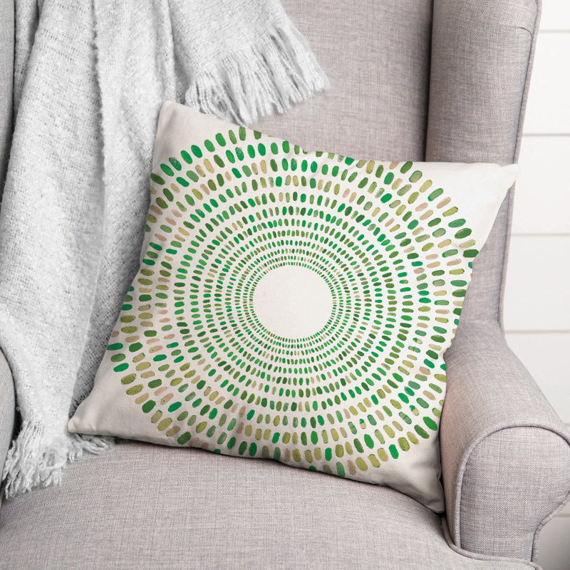 Geometric Outdoor Throw Pillow, Green, Geometric 1