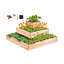 Boîte à fleurs surélevée en bois avec jardin 44,5 x 44,5 x 20,1 po