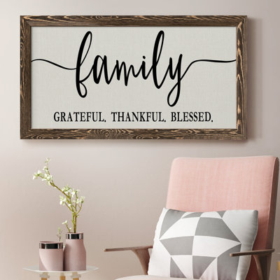 «Family Grateful», art textuel sur toile
