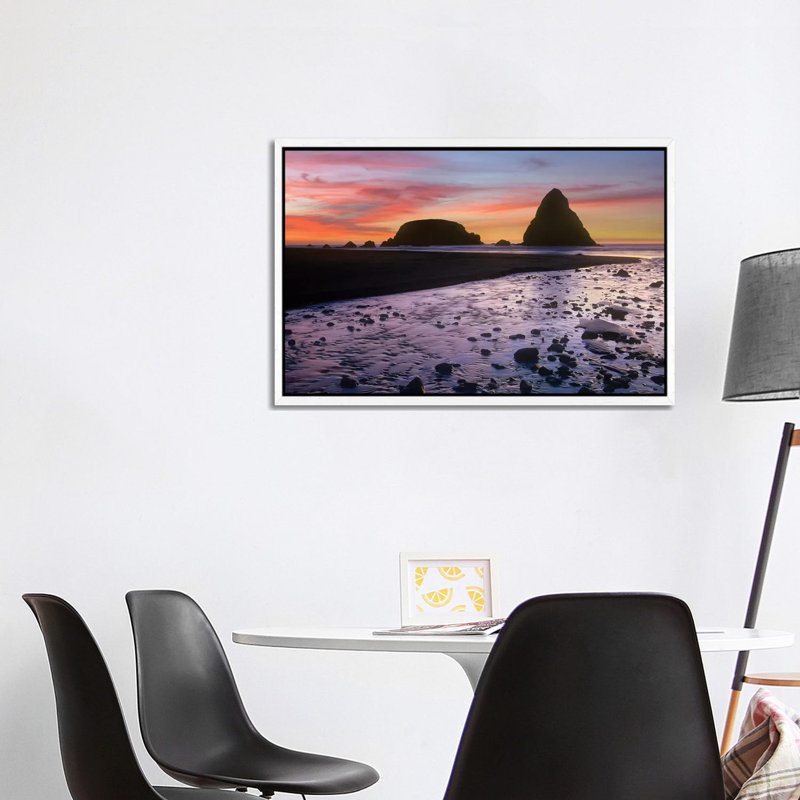 Whaleshead Beach With Sea Stacks, Oregon by Tim Fitzharris - Gallery-Wrapped Canvas Giclée on Canvas, White Framed