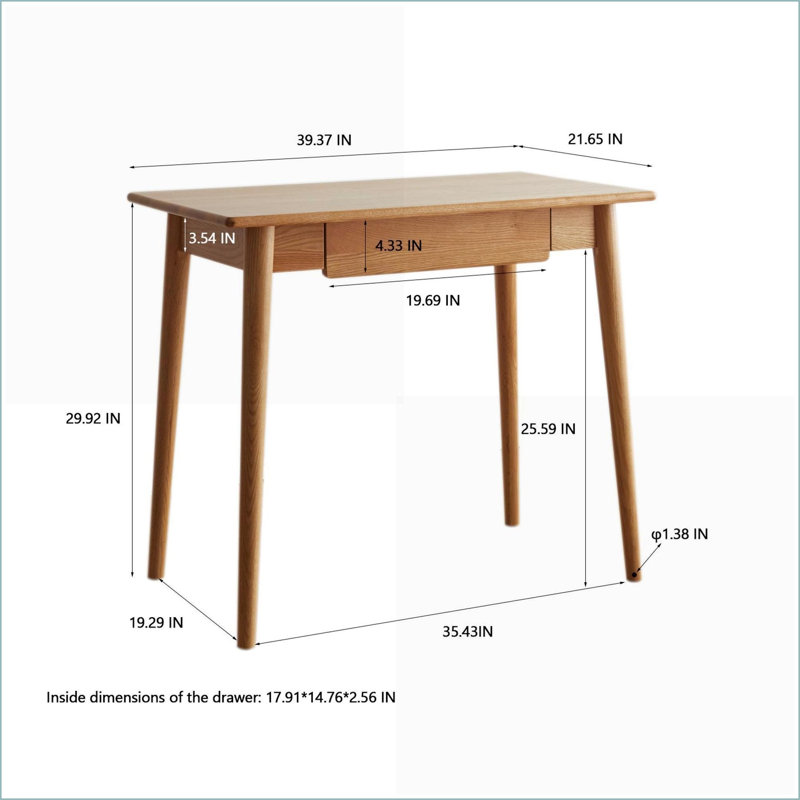 Table basse en chêne naturel avec surface en tissu gris, résistante aux taches et facile à assembler