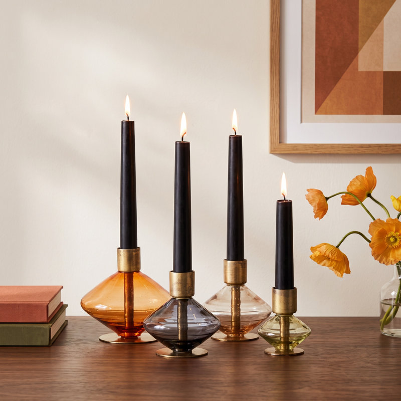 Decorative Glass and Metal Taper Holders