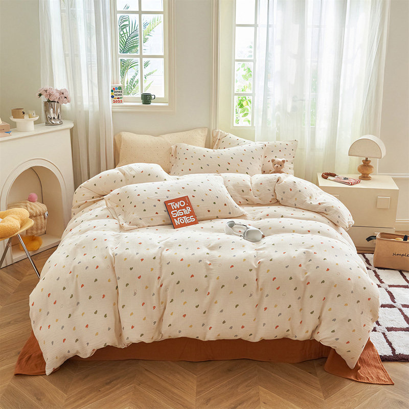 Housse de couette 100% mousseline de coton pour enfants, filles, garçons, couette chic, motifs colorés, housses de couette, housse de couette rétro