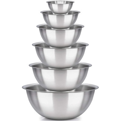 Stainless Steel 6 Piece Nested Mixing Bowl Set