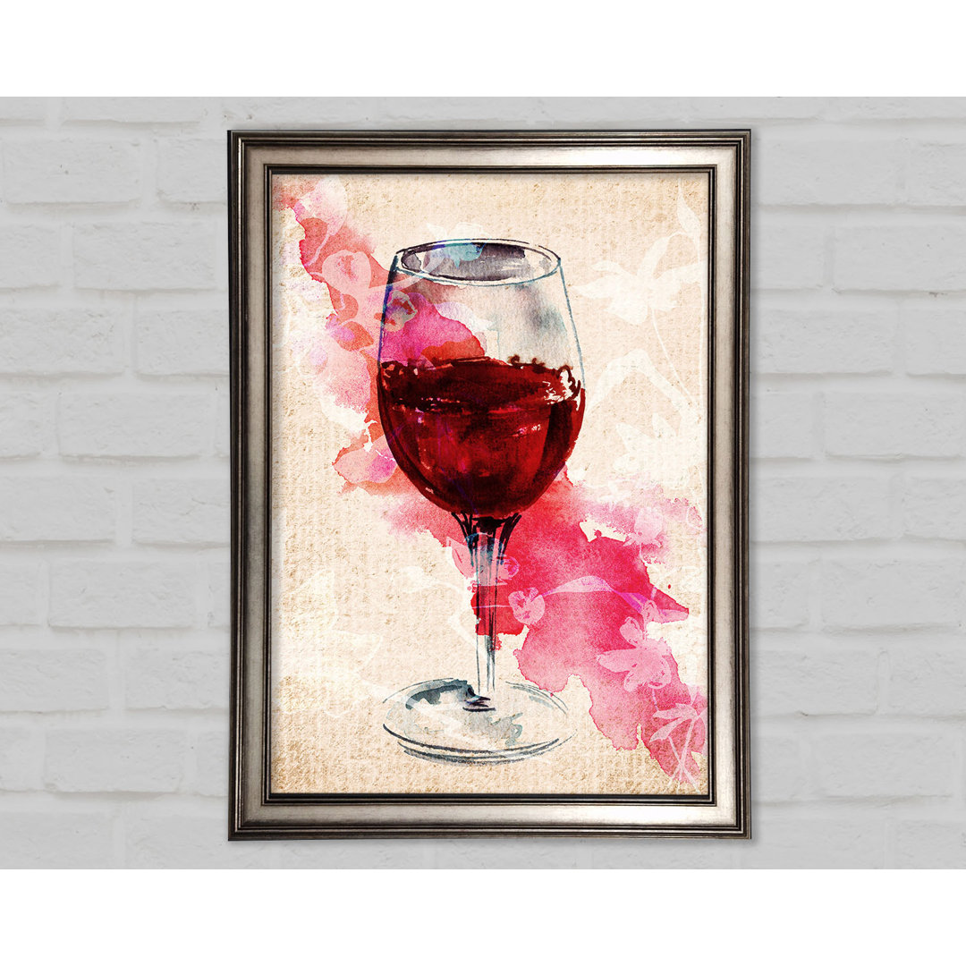 Glas Rotwein Gerahmter Druck