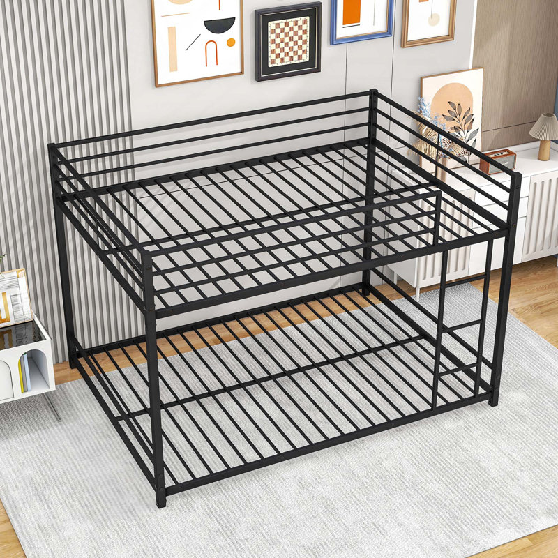Metal Bunk Bed With Safety Guard Rails,  Heavy Duty Space-Saving Design