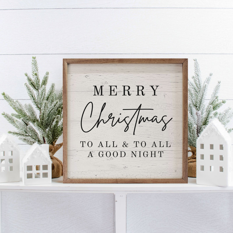 Merry Christmas To All Whitewash, H 4 po x l 4 po