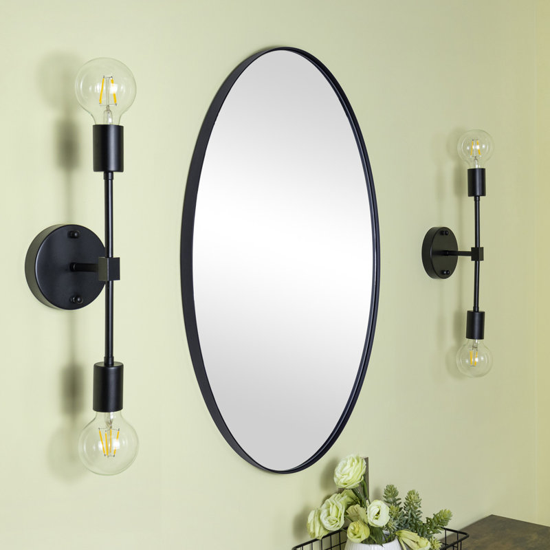 Miroir de salle de bain Javell, 30 po x 20 po, Noir mat
