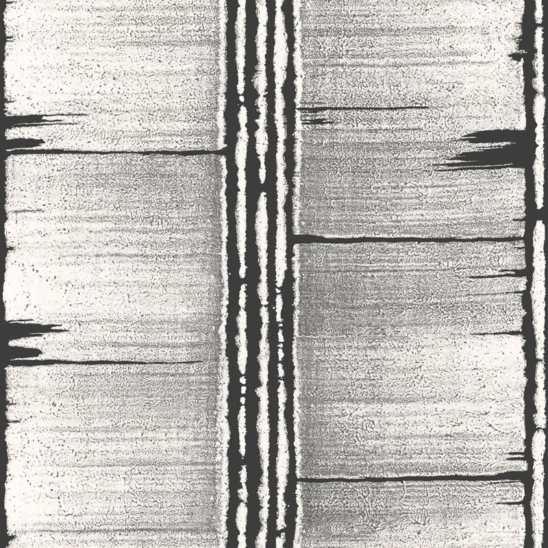 Rouleau de papier peint à rayures Bazar, Noir / gris