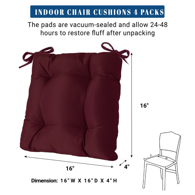 Indoor Seat Cushion, Burgundy