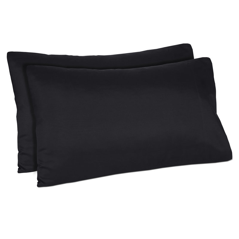 Boston Linen Co. 100% Polyester Luxury Ultra Soft Microfiber Pillow Cases, Black