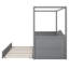 Lit à baldaquin simple avec lit gigogne simple, structure de lit de jour en bois, canapé-lit, base de lit plateforme pour enfants, adolescents, adultes-380328478