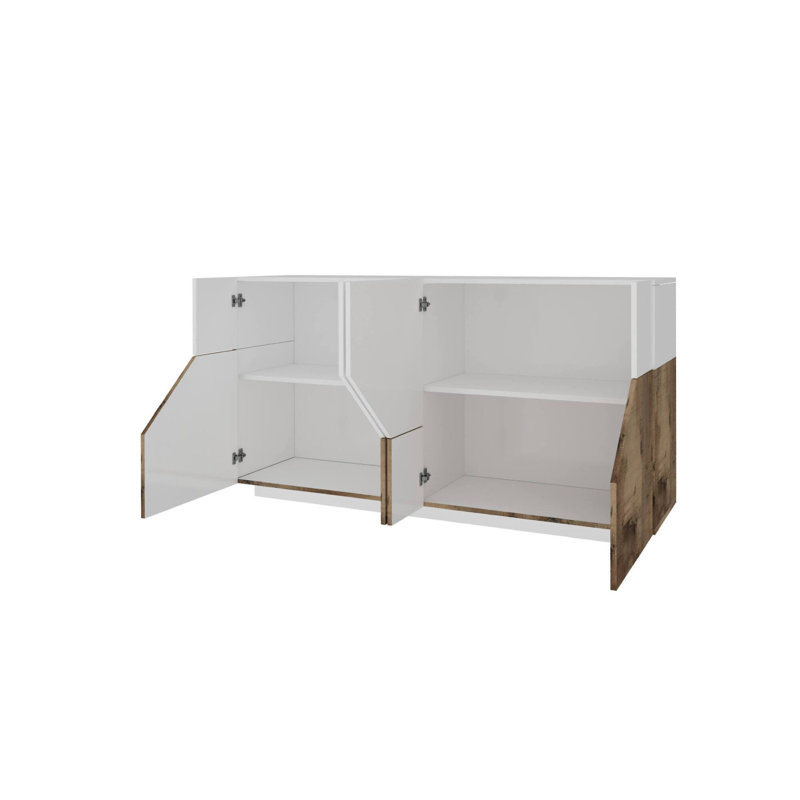 Aariyah 158.5cm Sideboard, White/Maple