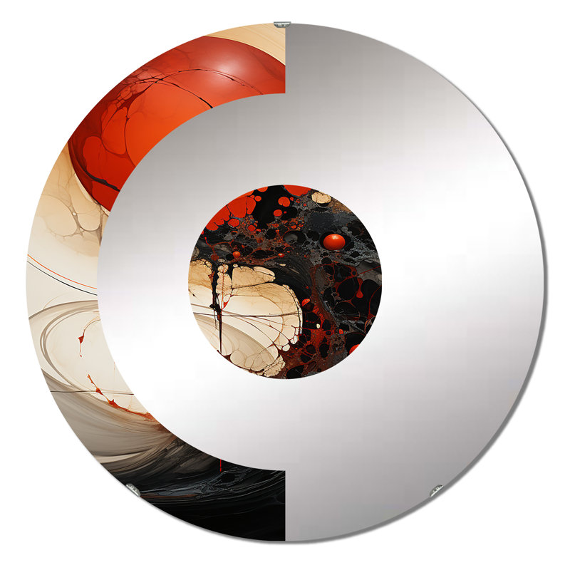 Deeba - Miroir mural demi-cercle, 31,4 po x 31,4 po