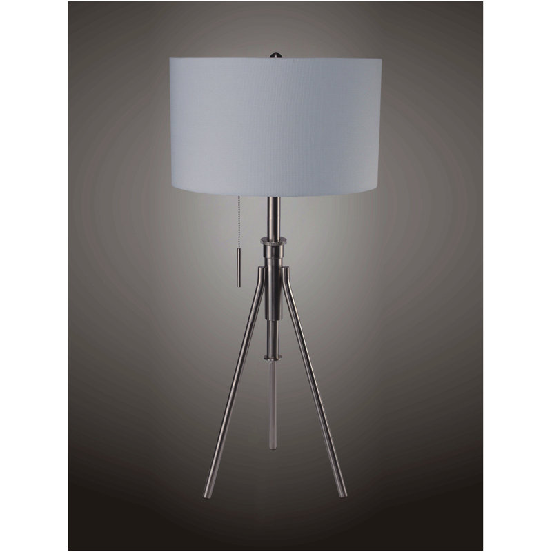 32-37"H Adjustable Tripod Table Lamp, Silver