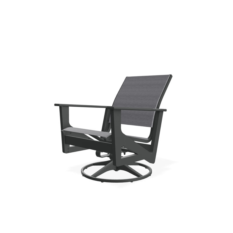 Wexler Swivel Outdoor Lounge Chair, Graphite, Augustine Pewter