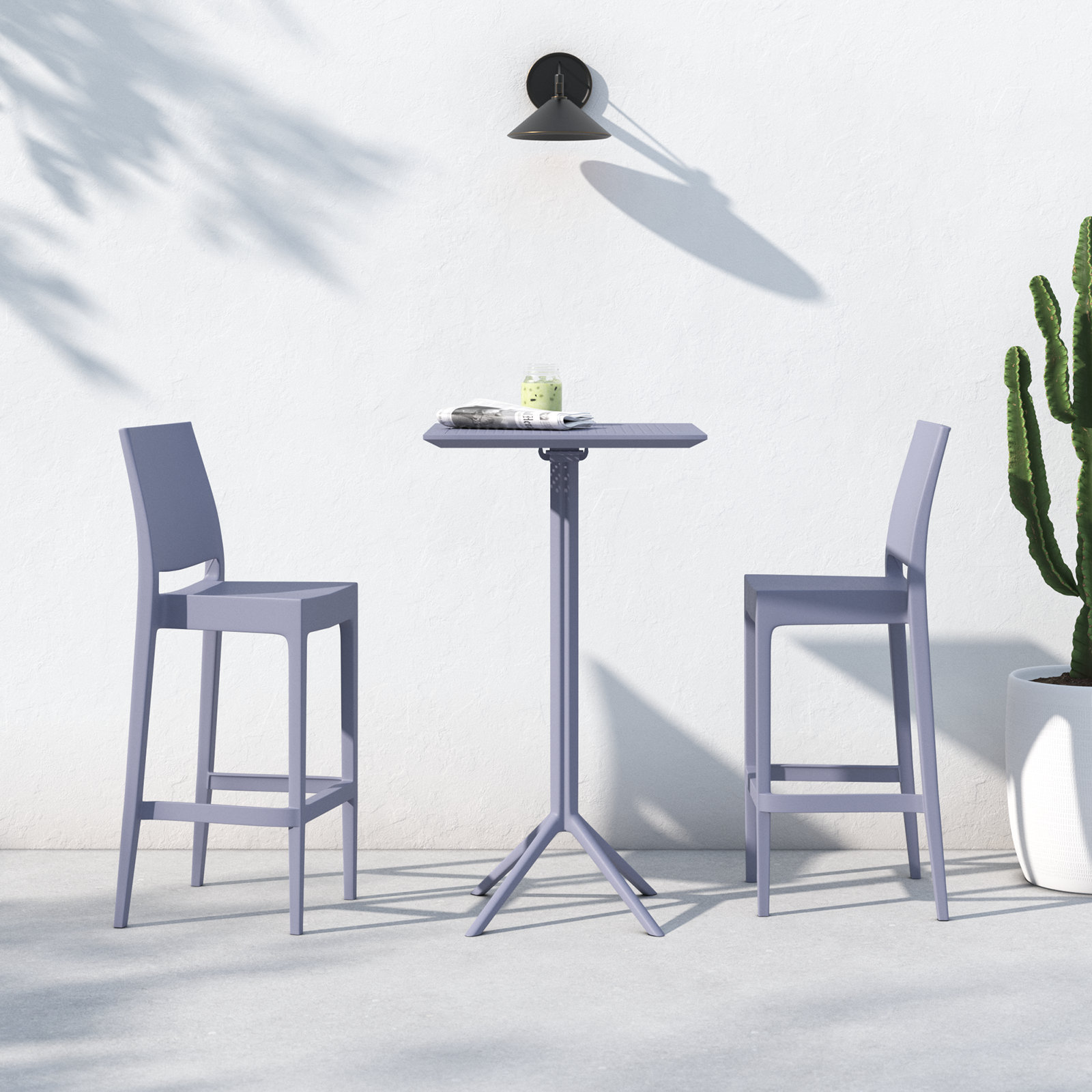 Farrah 24" Patio Dining Set, Dark Gray