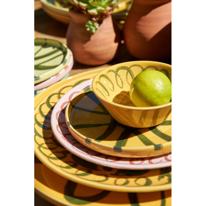 Amalfi Berry Bowl - Pink - 4.5", Mustard