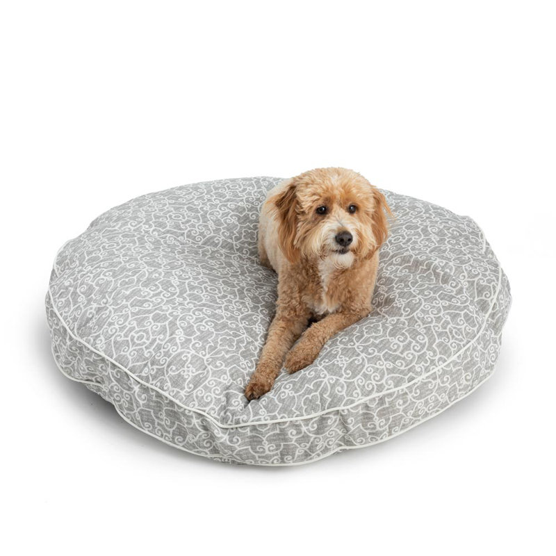 Lit pour chien solarium intérieur / extérieur Snoozer - Collection Wag, Moyen (l 35 po x P 35 po x H 4 po), Damas, Gris Ramey