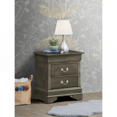 Charmante table de chevet traditionnelle grise