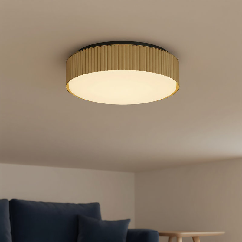 9-Inch Brass Led Recessed Light With 5 Color Temperature Options, Suitable For Dry Or Damp Indoor Environments, Brass