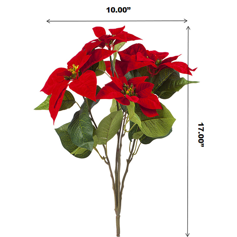 Faux Silk Poinsettia Arrangement