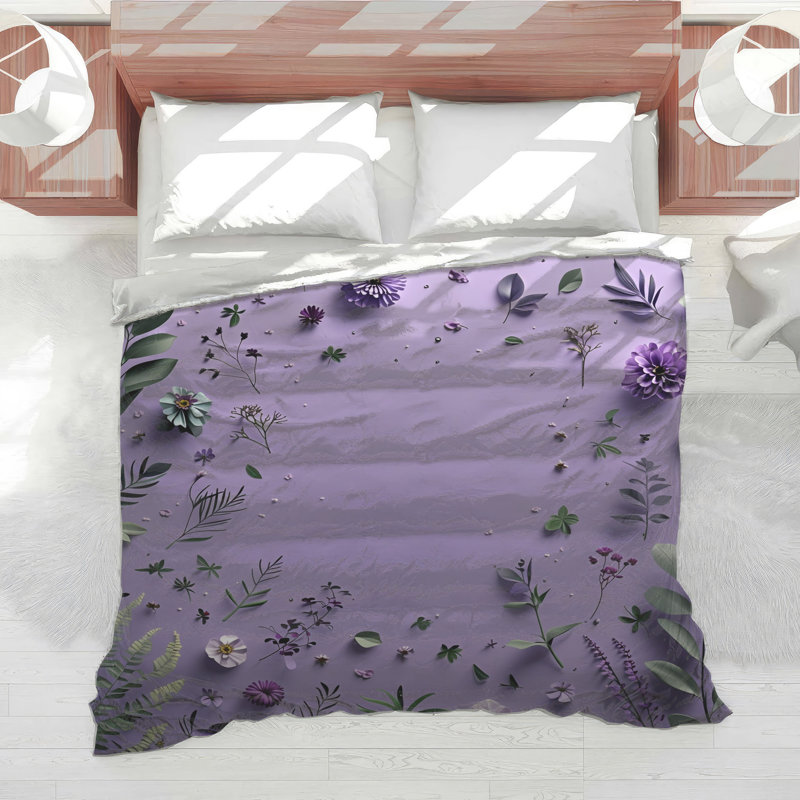 Édredon floral mauve Boho, Simple extra long