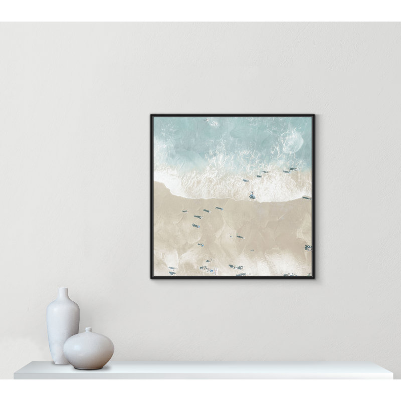 «Lay Out On The Beach I», reproduction carrée par Milli Villa, H 37,5 po x l 37,5 po, Noir